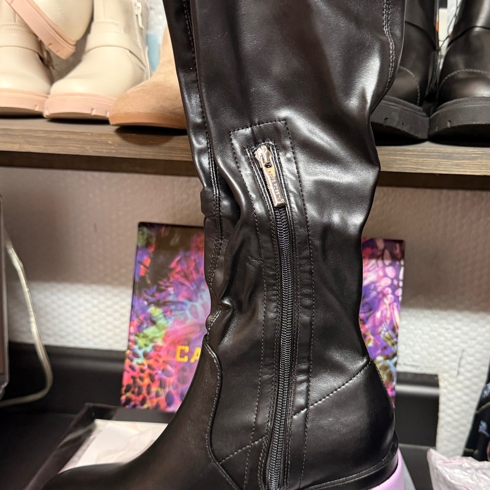 Cape Robbin Black Over the Knee Boots with Purple Soles - Picture 3 of 5